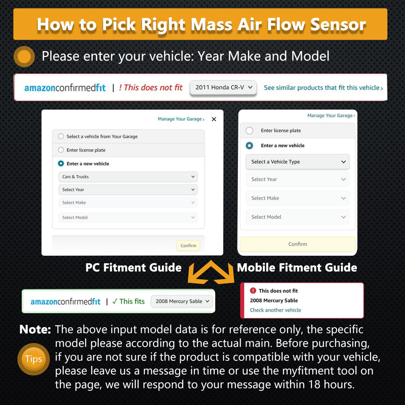 Mass Air Flow Sensor Maf Meter Compatible with Infiniti QX4 98-00 & Mercury Villager 99-02 & Nissan Frontier 99-04; Pathfinder 98-00; Quest 99-02; Xterra 00-04 Replace OE 22680-5J000 86-50014