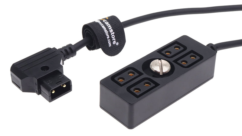 Multicolor D-tap to 4 Port P-tap D tap Splitter Cable 1/4" Screw for Photography Power, Ptap Dtap Fourway Splitter Receptacle 50cm/20in with 1/4"-20 screw