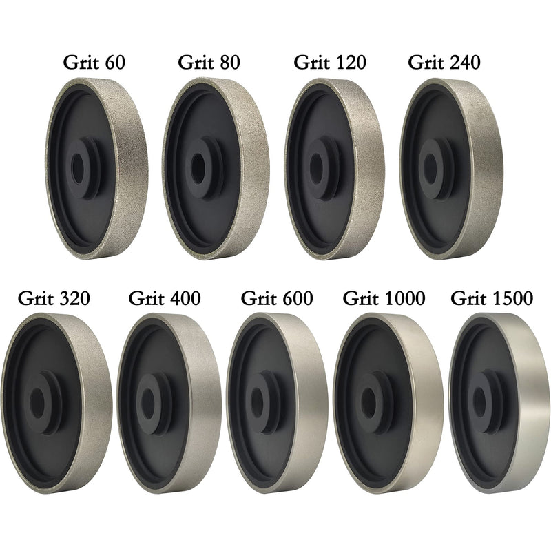 [Australia - AusPower] - Diamond Lapidary Jewelry Grinding Wheel 6 Inch with 1 Inch Arbor Hole, Diamond Grinding Wheel for Gem, Marble, Granite, Glass, Ceramics, Cemented Carbide, 1000 Grit Grit 1000 