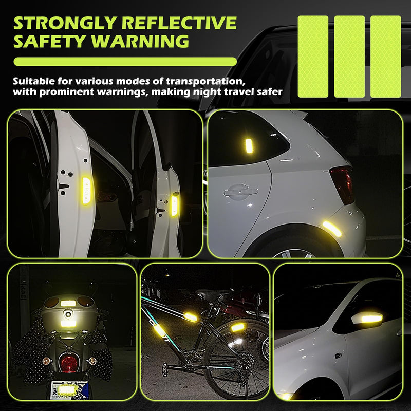 20 Pack Reflective Safety Tape Stickers Diamond Grade High Visibility Reflectors, Waterproof Reflective Stickers for Helmet, Bike Reflectors for Night Riding, Car, Mailbox, Trailer, Outdoor Use