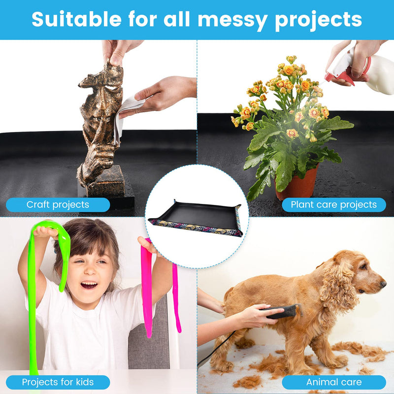 Onlysuki 2 PCS 43.5" x 29.5" Extra Large Repotting Mat for Indoor Plants Transplanting and Dirt Control Plant Gift for Plant Lovers Extra Large 43.5" X 29.5" 2pcs Colorful Leaf Print