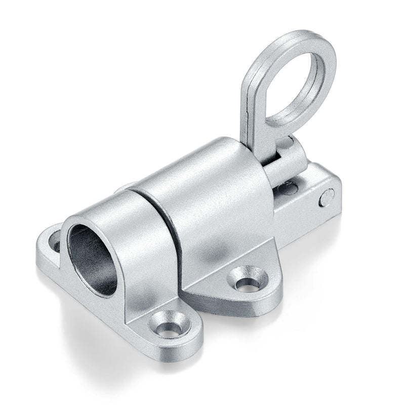 INIRET 10 Packs Self-Closing Latch，Silver Gray Spring Door Lock，Resilient Bolt Latch Aluminum Alloy Safety Automatic Spring Barrel Door Lock with Screws，Used for Wooden Door，Wooden Window and Cabinet Silver Gray