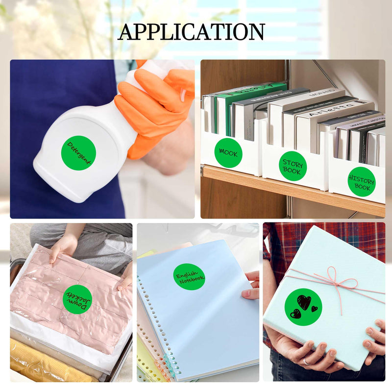 PARLAIM 2 inch Round Color-Code Dot Sticker Labels, 4 Rolls 2000 Adhesive Label Pack in Dispenser Box, Green 4 Rolls-2000PCS