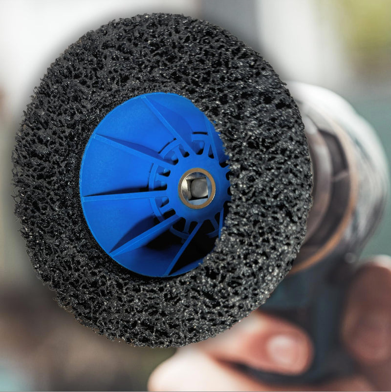 Wheel Hub Grinder Set with Cordless Screwdriver Adapter - Wheel Hub & Rim Cleaning When Changing Tyres | Coarse Grinding Disc 150 mm Made of Silicon Carbide, Suitable for 1/2 Inch Impact Wrenches