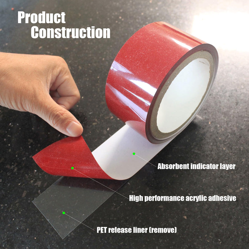 [Australia - AusPower] - – 1 Roll 2” x 10 Yards White Water Contact Indicator Tape for Warranty Void Instruction in Electronics Repair (6 Mil Thick Printable, Turn Red When Contact Water, Model: 0201) 