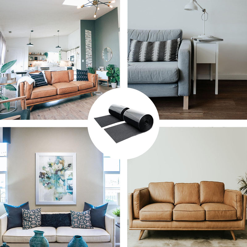 [Australia - AusPower] - Couch Cushion Grip,Heavy Duty Adhesive Hook Look Tape for Cushion Pad,Furniture Strips for Keep Couch Cushions from Sliding,4.4in x 6.5ft Mattress Anti Slip Tape 