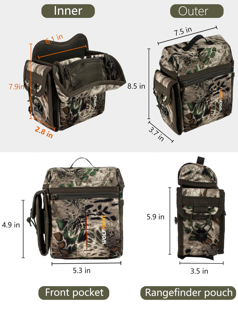 [Australia - AusPower] - Binocular Harness Chest Pack Magnetic Closure, Bino Case with Detachable Rangefinder Pouch, Camouflage Bino Bag with Adjustable Strap for Hunting, Field Observation Camo MP Medium 