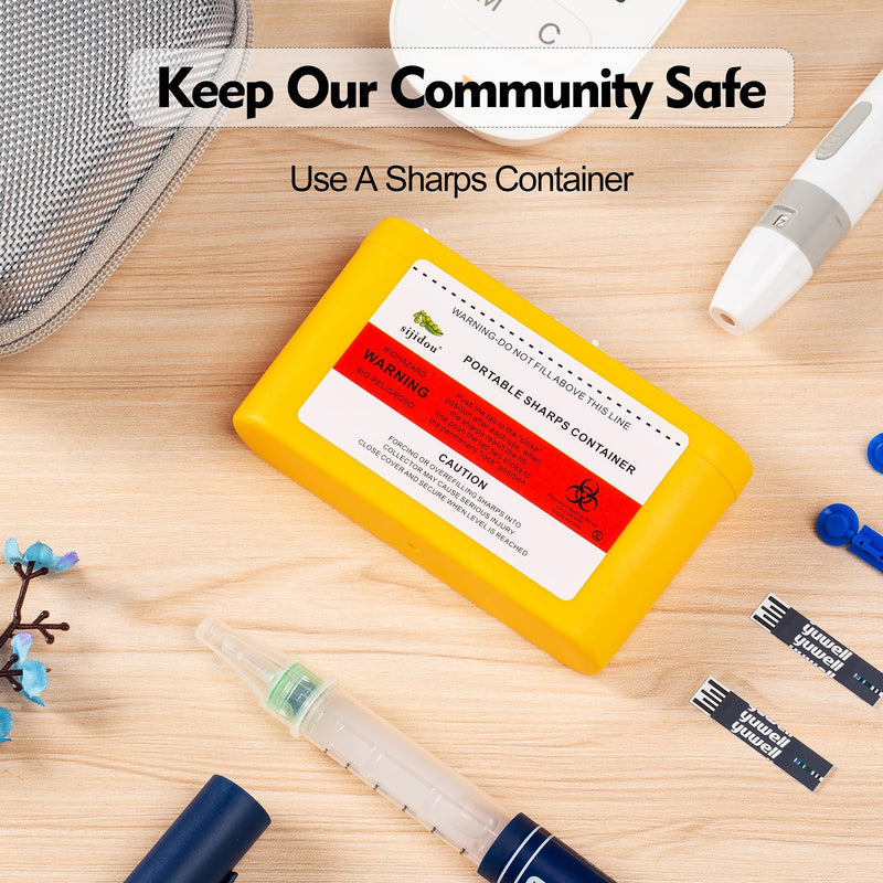 [Australia - AusPower] - Portable Sharps Container Designed for Safe and Easy Disposal of Insulin Needles, Pen Needles, and Other Medical Sharps While Traveling Or at Home (3 Piece) 3 