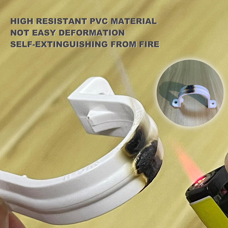 [Australia - AusPower] - 30 Pcs conduit pipe strap clamps,Plastic pipe clamps SCH 1/2 inches, Two Hole plastic pipe clips Non-metallic conduit pipe conduit clamps PVC conduit clips 