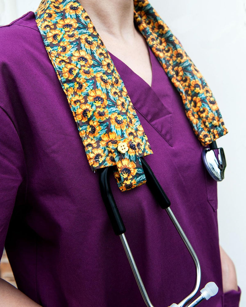 [Australia - AusPower] - Sunflower Stethoscope Cover, Stethoscope Protective Decor Cover for Doctor Nurse 