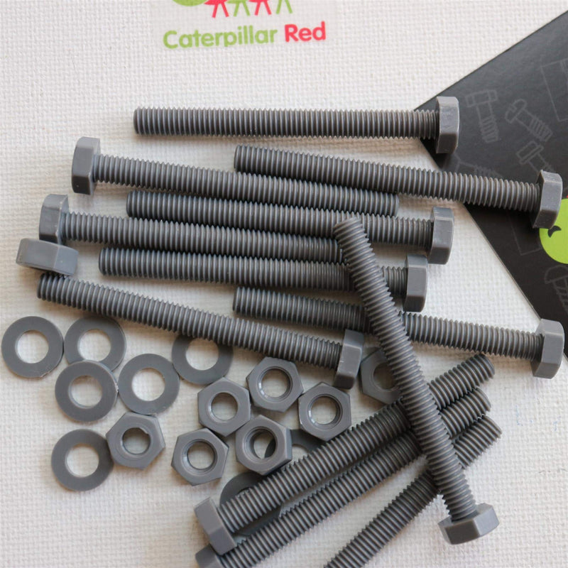 [Australia - AusPower] - 50 x Hexagon Head Screws Grey PVC Plastic nuts and bolts, Hex Head, oxidation resistant, weather resistant, UPVC, Plastic nuts and bolts, M6 x 60mm, (15/64 x 2-23/64 in) 