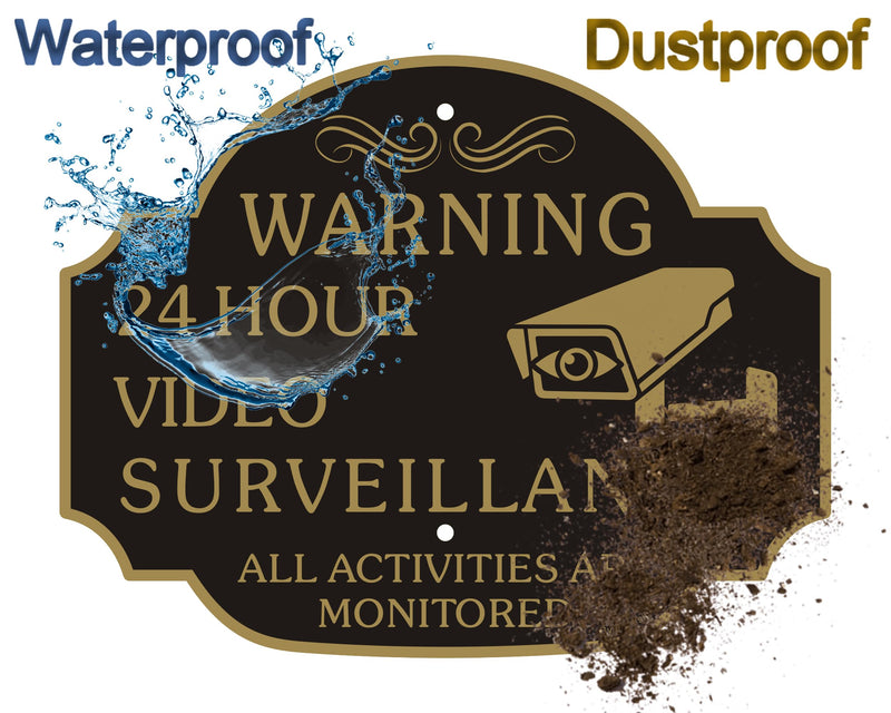 [Australia - AusPower] - No Trespassing - This Property Has Video Surveillance Sign?2 Pack?,11" X 8" X 0.04" Metal Sign x 2 & 28" Metal Stakes Included x 2,-Reflective Aluminum,Fade Resistant And Weather Resistant. 2 Pack with stake 