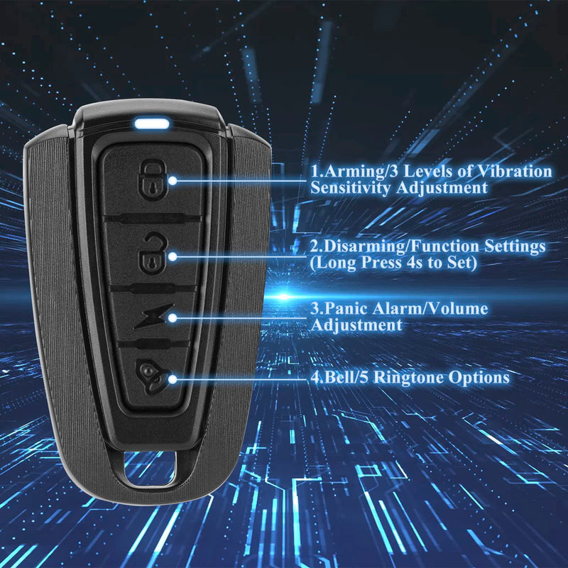 [Australia - AusPower] - ROCKBROS 115dB Bike Alarm Wireless Vibration Motion Sensor Waterproof Motorcycle Alarm with Remote 1 piece 