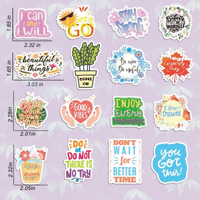 [Australia - AusPower] - Inspirational Stickers,150Pcs Motivational Stickers for Water Bottles Positive Quote Stickers for Journaling Scrapbook Aesthtic Waterproof Vinyl Laptop Stickers for Teens Adults Kids Teachers Red Green Blue Black Pink Yellow White Orange 