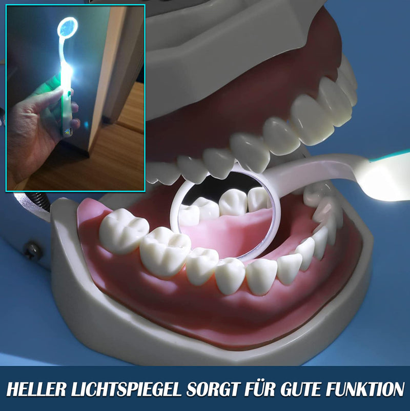 ARSUK 2 x 5.90 inch Blue and Green Dental Inspection Dental LED Mirror with Light Dental Mirror with Light Dental and Oral Care