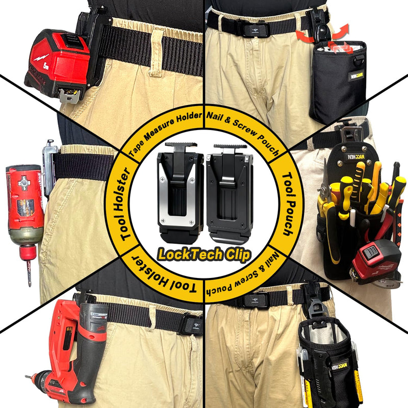 [MAGG HEVI] Tool Pouch with Belt Clip, Quickly Attach and Release from Tool Belts, Utility Tool Organizer Pouch for Electrician, Carpenter, Construction, Technician
