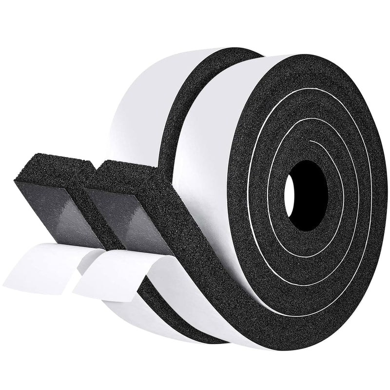 fowong Air Conditioner Window Seal 2 Inch X 1 Inch, Thick AC Weather Stripping High Resilience Foam Sealing Tape Adhesive AC Window Seal Kit 6.5ft Long (6.5ft x 2 Rolls, Black) 2in * 1in * 2rolls