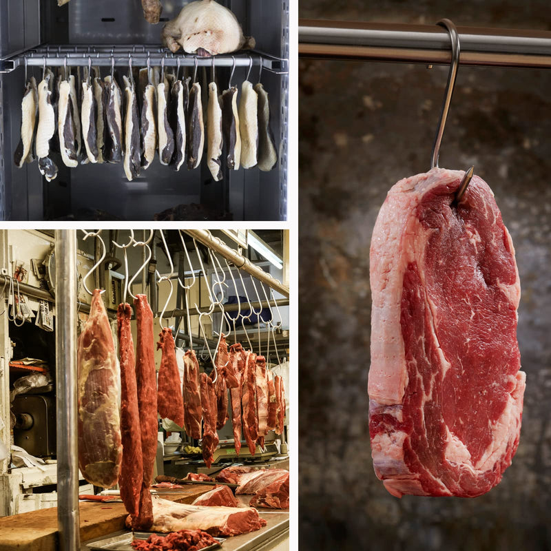[Australia - AusPower] - 24 Pcs Meat Hooks, 5 Inch Butcher Hooks Stainless Steel, S Shaped Smoking Meat Processing Hooks for Hanging Chicken, Pork, Beef, Sausage, Mutton, Hunting Smoking Ribs, Drying BBQ (3MM Diameter) 24 Pcs 5 Inch(3mm) 