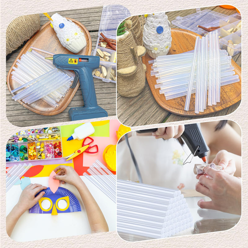 [Australia - AusPower] - SUNFATT Mini Size Hot Glue Sticks,(50 Pcs)5.9" x 0.27" Crystal Clear Glue Sticks Perfect for Hot Glue Gun,Easily Create and Bond Crafts on Wood,Plastic,Glass,Flowers,Fabrics,Foam,Jewellery. 