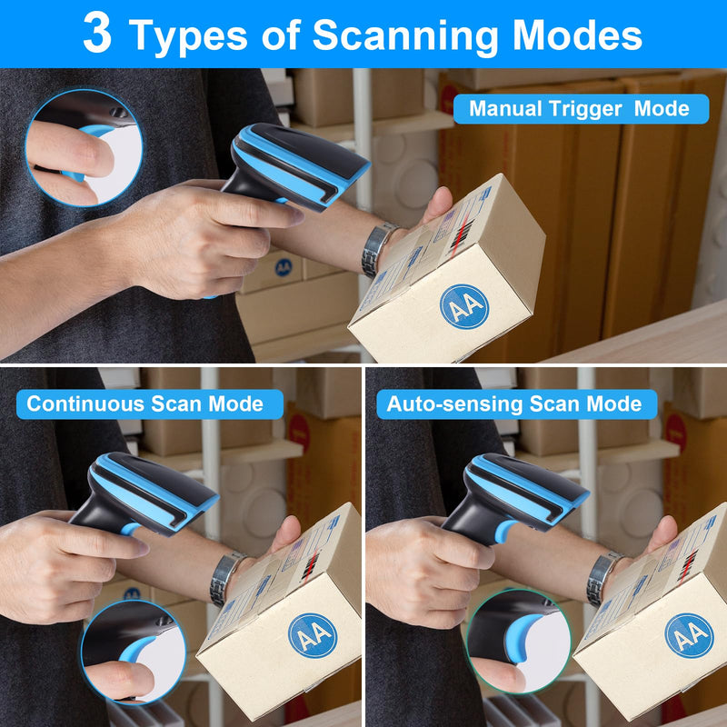 [Australia - AusPower] - Barcode Scanner Wireless, 1D Laser Barcode Reader with Stand 2.4G Wireless & USB Wired Connection 2 in 1 Plug and Play Handheld Bar Code Scanners 