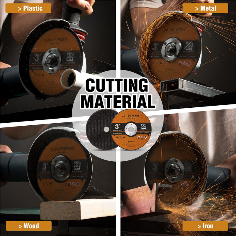[Australia - AusPower] - 25 PCS 3 Inch Cut Off Wheels Metal and Stainless Steel Cutting Wheel for Angle Grinder 3"x1/16"x3/8"Cutting disc Die Grinder Cut Off Wheel Fits Any Angle Grinder Air Tool 25PCS 3 Inch Cut Off Wheels 