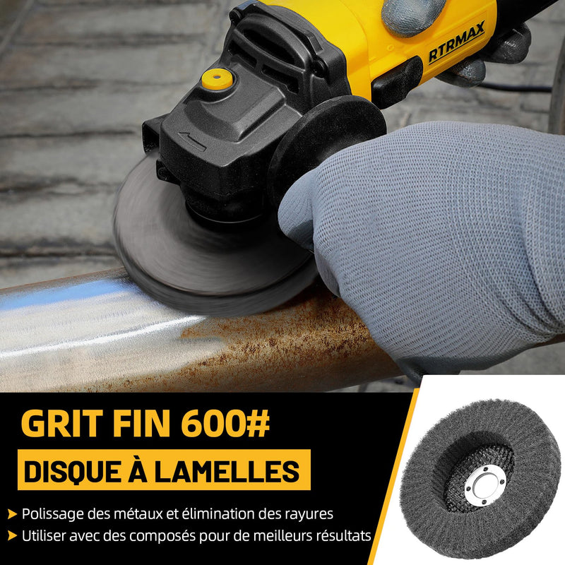 [Australia - AusPower] - SI FANG 12.5 x 2.2cm Nylon Fiber Slat Disc 6 Pack Grit 600 Polishing Wheel for Angle Grinder for Cleaning, Cleaning and Polishing 