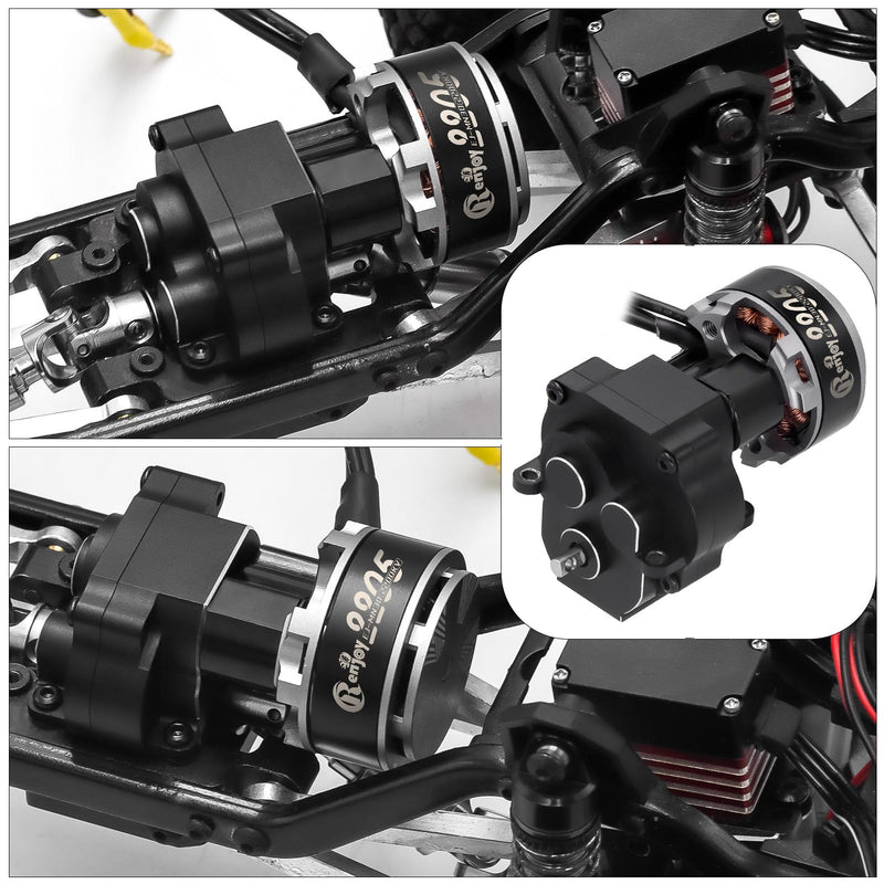 2205 2200KV Brushless Outrunner Motor with Mount and 30A Brushless ESC Electric Speed Controller for TRX4M 1/18 Remote Control Crawler Upgrade Black & Titanium Motor & ESC