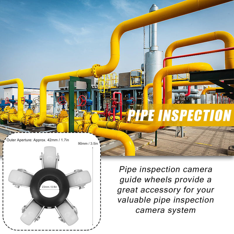 [Australia - AusPower] - 90 mm Guide Wheel Camera Protective Case Inspection Camera Duct Camera Pipe Camera Robust Duct Camera Probes Piping Roller Tube Camera Used for Inspection of Duct Camera 23 mm 
