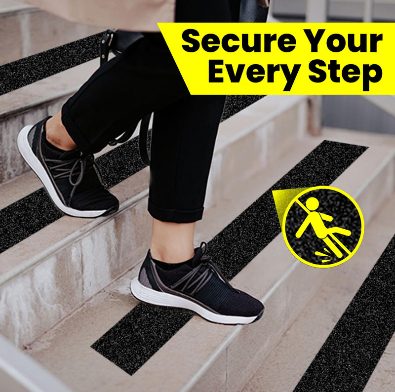 TAPEBEAR Grip Tape Anti Slip Traction Tape 2" 4" x 60Ft, Non Slip Tape Waterproof Heavy Duty Safety Tape for Indoor Outdoor Steps Stairs Treads, Strong Grip
