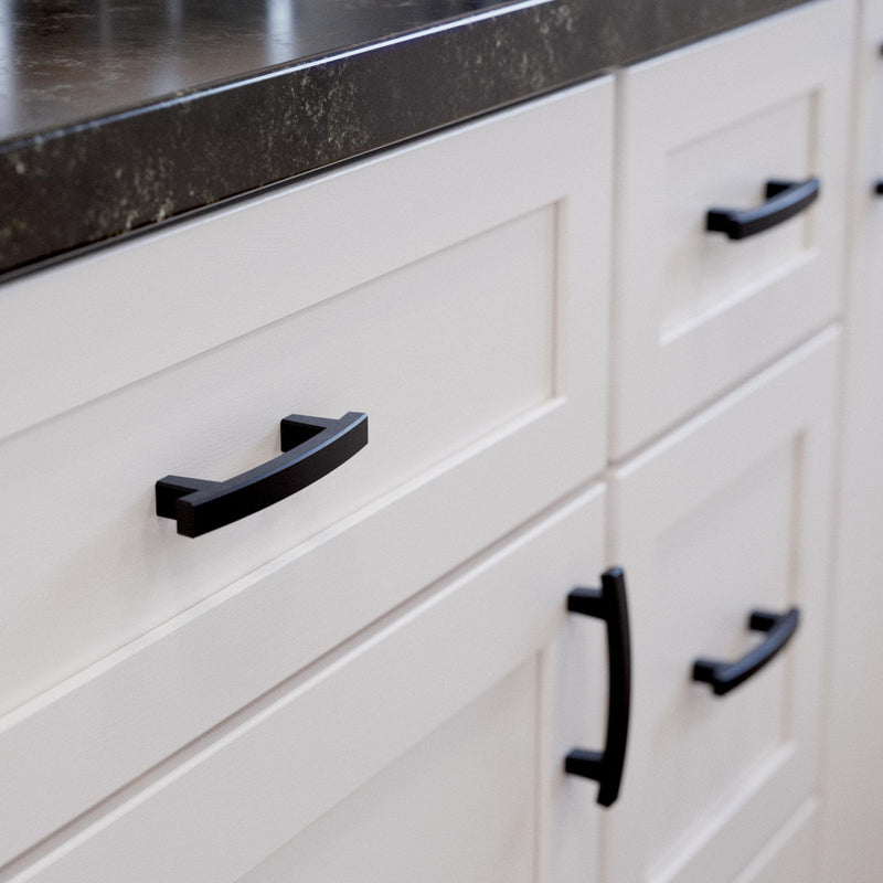 Franklin Brass (10-Pack) – Matte Black Cabinet Handles, 3 Inch Hole Center, Pulls for Drawers, Kitchen Cabinet Door, Dressers | Pierce 3" (76mm) 10