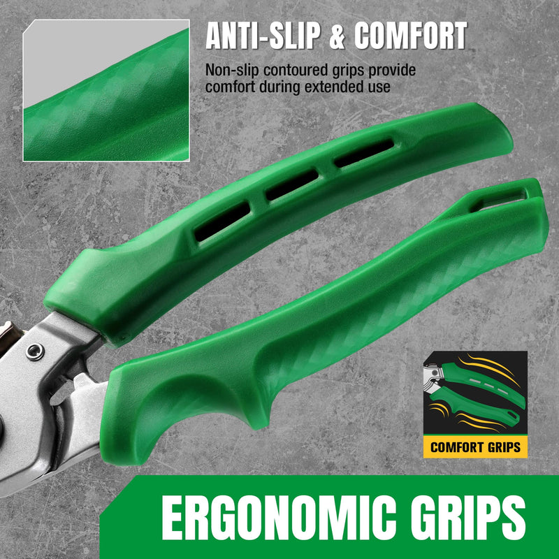 [Australia - AusPower] - SK 8" Heavy Duty Scissors, All Purpose Shears, Drop Forged CR-V Blades with Safety Lock, Comfortable Grips 8 Inch 
