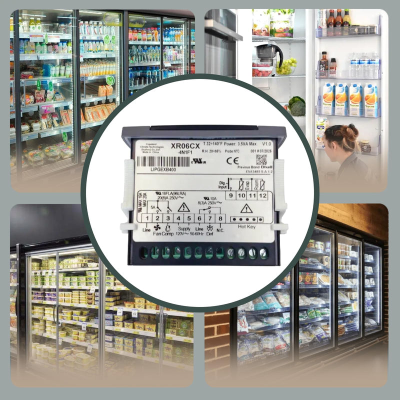 [Australia - AusPower] - for Dixell XR06CX-4N1F1 Temperature Controller Fit for 120V 50-60hz Commercial Refrigerators/Freezer, with Temperature Sensor Probes & Clasp 