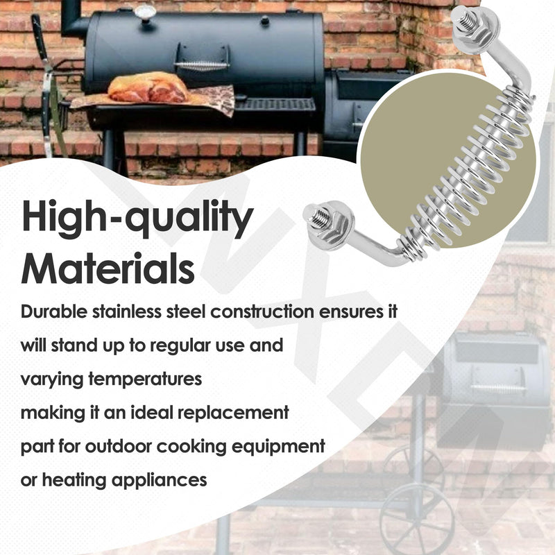 [Australia - AusPower] - 5-3/8" Stainless Spring Handle with 1/2" Seet Rod for BBQ Grills, Wood Stoves | Sturdy and Heavy Duty, Bolt on, Includes Hardware 