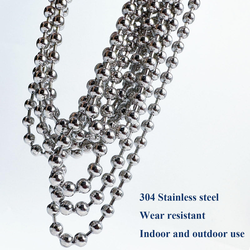 [Australia - AusPower] - 10 Feet 4.5mm Ball Bead Chain with 5 Connectors for Blinds & Shades, Fix or Replace for Broken Window Blind Vertical (#10, 304 Stainless Steel) 