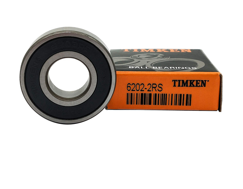 [Australia - AusPower] - 2PACK TIMKEN 6202-2RS Double Rubber Seal Bearings 15x35x11mm, Pre-Lubricated and Stable Performance and Cost Effective, Deep Groove Ball Bearings. 