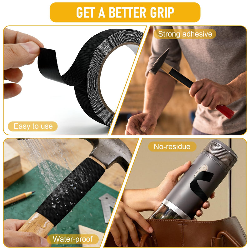 1 in X 20 Ft Rubber Grip Tape for Handles - Non-abrasive Anti Slip Tape with Strong Adhesive, Waterproof, Heat Resistant, And Comfortable Cushion Grip, Perfect for Handlebars or Slippery Surfaces