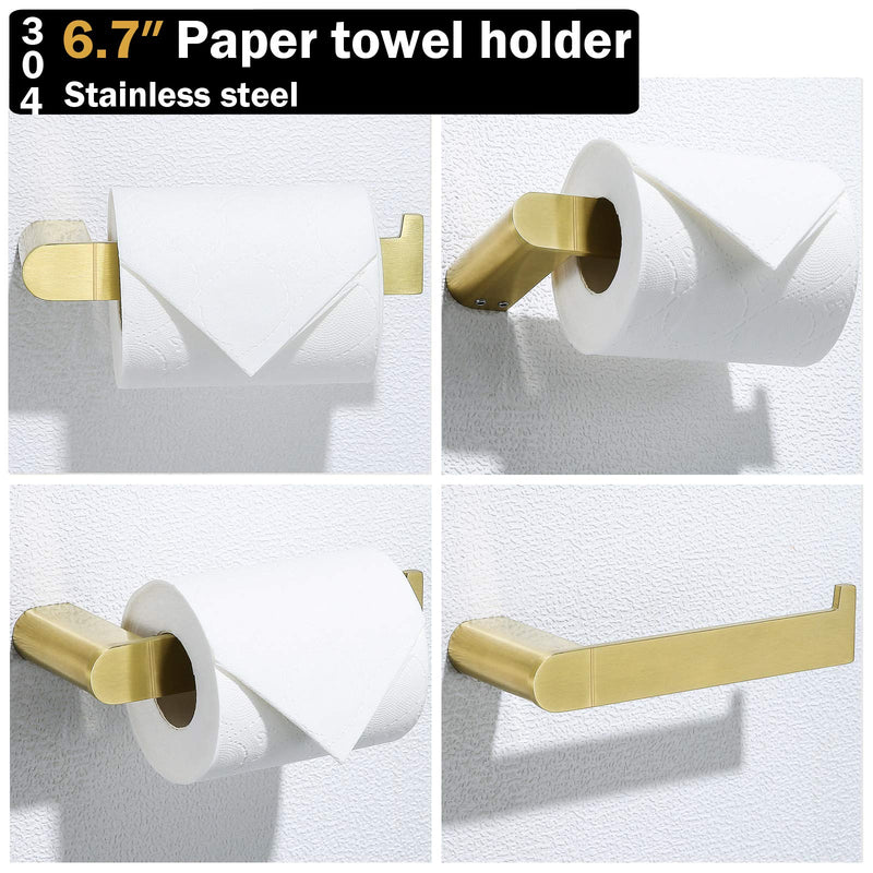 RANDOM Brushed Gold Toilet Paper Holder,Bathroom Hardware Accessories SUS 304 Stainless Steel Modern Tissue Paper Roll Holder Nordic Minimalism Contemporary Hotel Style Wall Mount. Round