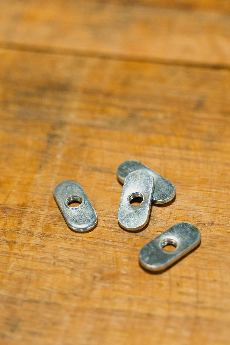 [Australia - AusPower] - 1/4-20 Oval Flat Nuts - Zinc Plated Corrision Resistant, Package of 10. Made in The USA 