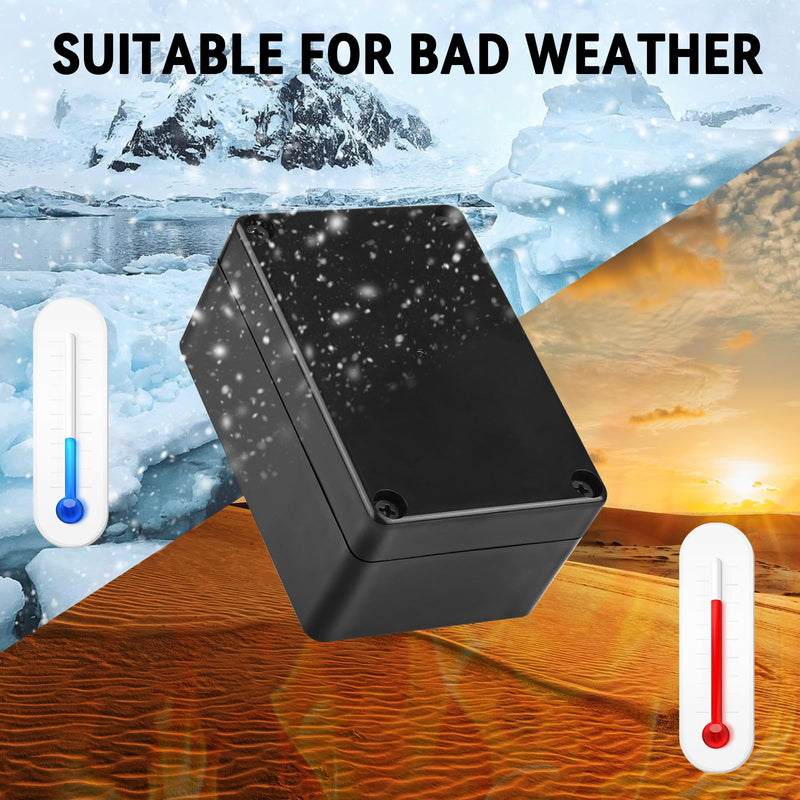 [Australia - AusPower] - 4 Piece Junction Box, IP67 Waterproof Plastic Housing with 12 Cable Glands, 100 x 68 x 50 mm Junction Box, Black, Housing Electronics for Indoor and Outdoor Electrical Installations Black IP67 