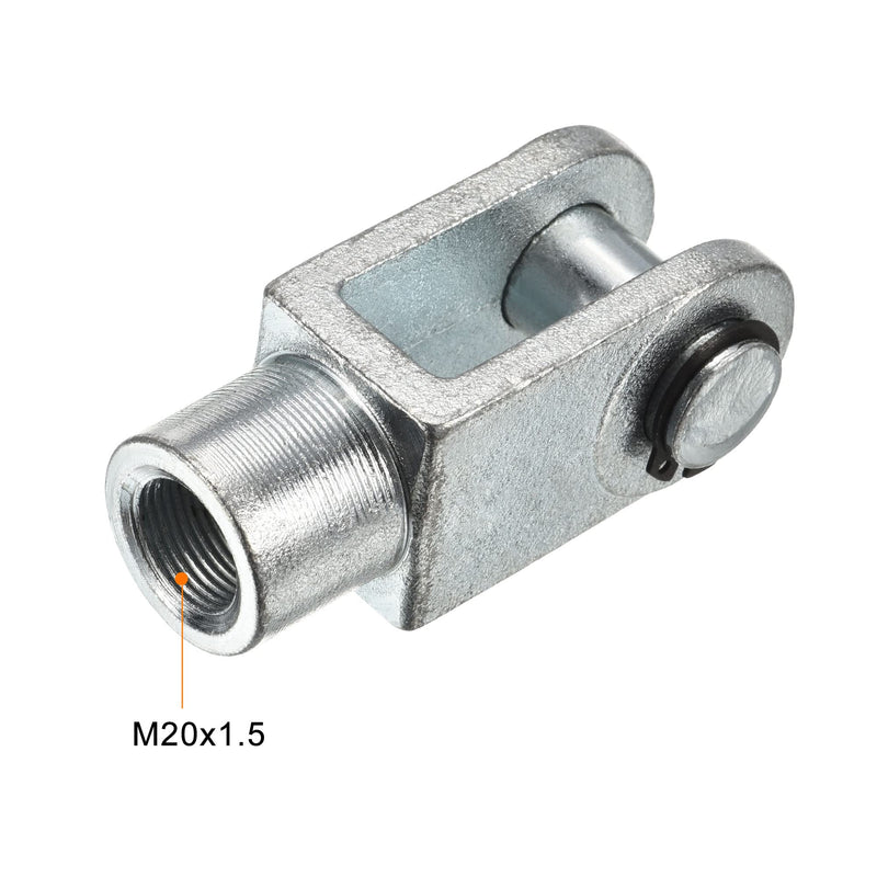 [Australia - AusPower] - PATIKIL M20x1.5 Air Cylinder Rod Clevis End, 1 Pack Female Thread Y Connector 94mm Length for Air Cylinder Foot Mounting Work, Silver 
