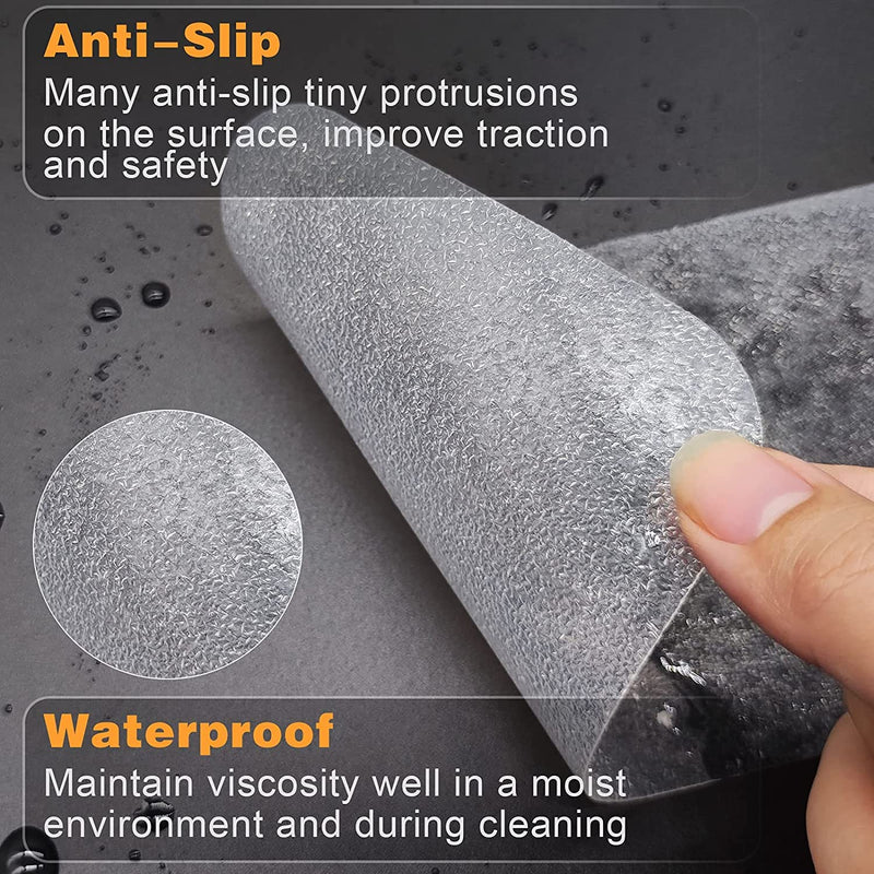 [Australia - AusPower] - Anti Slip Tape, Grip Tape for Stairs Indoor Waterproof, Rubber Grip Tape for Tubs, Stairs, Boats (Clear, 1 Inch x 65 Feet) Transparent 