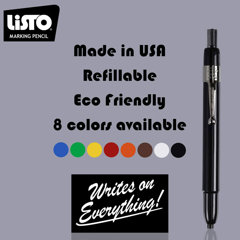 Listo 1620 - Box of 12 - China Markers/Grease Pencils/China Marking/Pencils/Wax Pencils - Made in USA (Orange) Orange