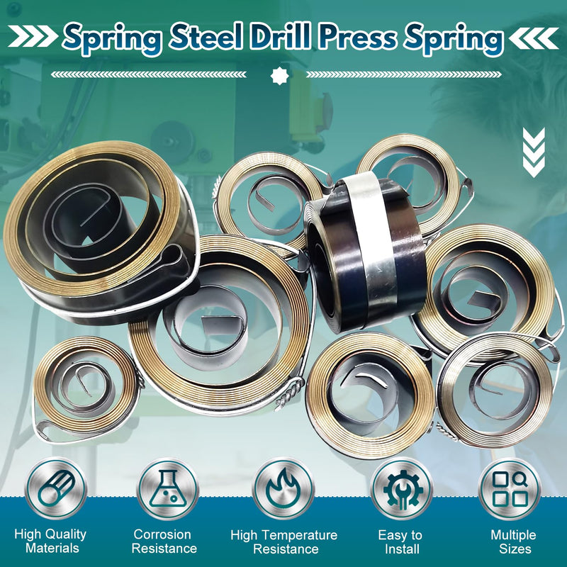 [Australia - AusPower] - MroMax 3Pcs Drill Press Spring, 1.65" Outer Diameter, 0.31" Width, 0.03" Thickness, 39.37"Expand Length, 42 x 8 x 0.8mm Drill Press Spring, Spring Steel Chemical Blackening Finish 3pieces 
