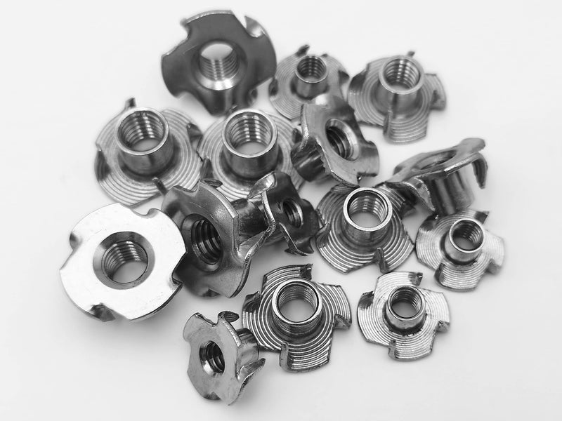 [Australia - AusPower] - T Nut Tee Nut 4 Pronged T-Nut Tee Nut,4 Pronged T Blind Nut Stainless Steel for Wood, Rock Climbing Holds, Cabinetry, 1/4",5/16",3/8" 50Pcs 1/4",5/16",3/8" 