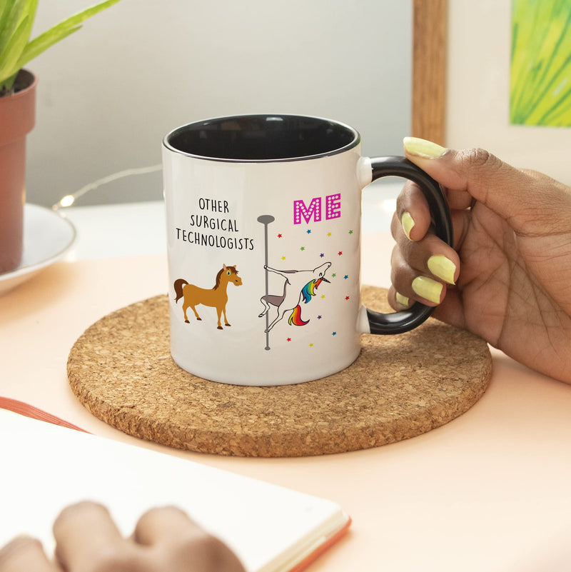[Australia - AusPower] - YouNique Designs Surgical Technologist Mug, 11 Ounces, Surgery Tech Cup, Surgical Technology Coffee Mug for Women and Men, Surgical Nurse, Surgical Technician Gifts (Black Handle) Black Handle 