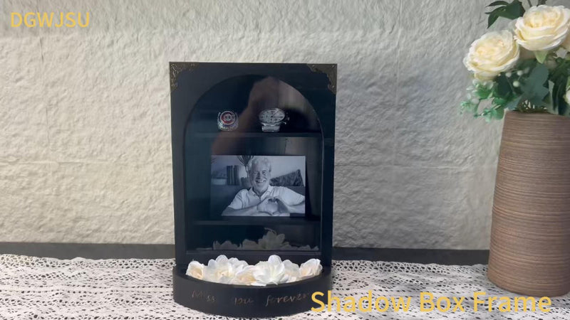 DGWJSU Sympathy Gifts, Keepsake Box, Shadow Boxes Display Cases, Black