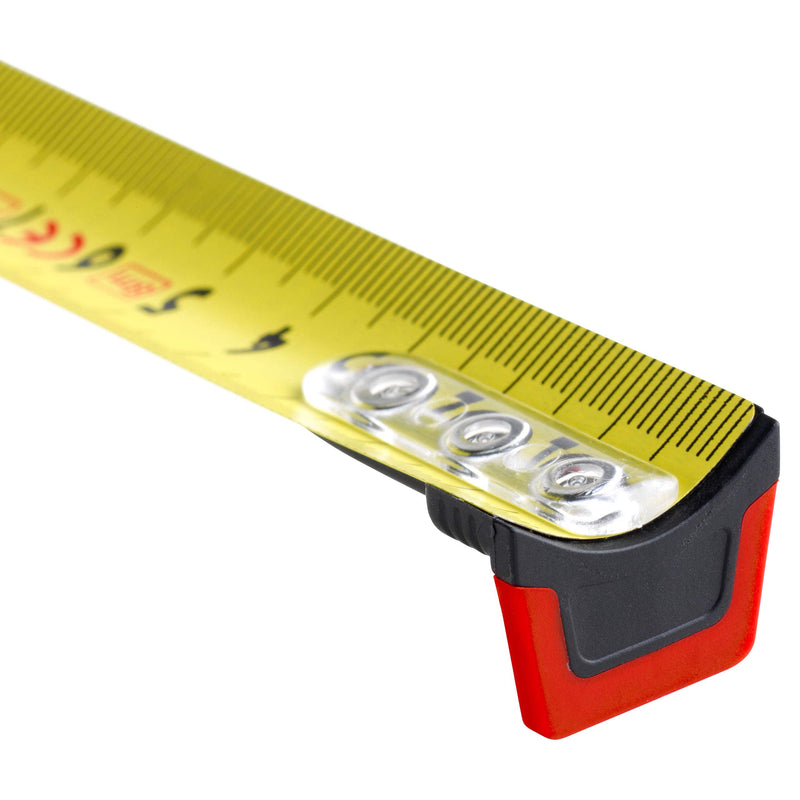 SOLA Big T Tape Measure 8 m / 25 mm Extremely Robust Professional Tape Measure with Belt Clip Steel Tape Painted Yellow with mm Scale Accuracy Class I Roll Meter with Non-Slip End Hook Length 8 m / 25 mm