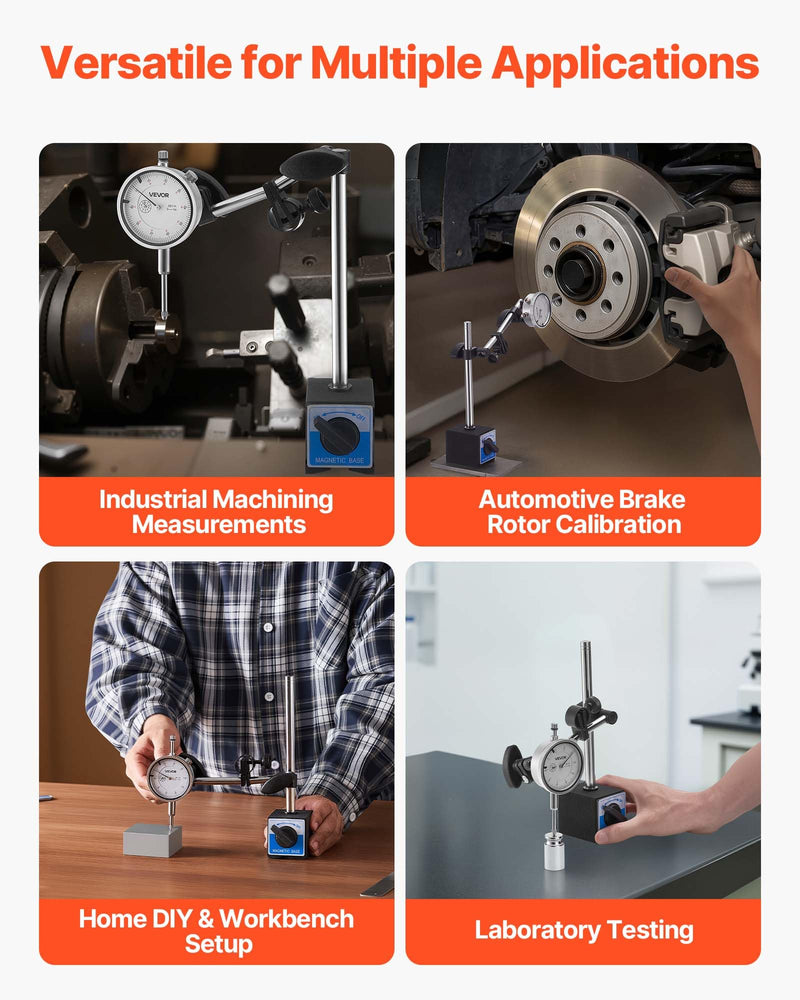 [Australia - AusPower] - VEVOR Dial Test Indicator, 0.001 inch Accuracy, 0-1 inch Measuring Range, Easy to Read Large Dial, Professional for Internal Diameter Measurement, Runout Detection, Flatness Inspection 