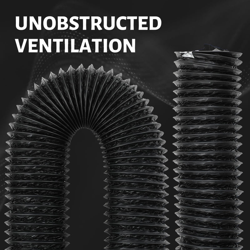 Zonon Dryer Vent Hose 3 Inch x 16 Feet Flexible Aluminum Foil Ducting Non Insulated with Stainless Steel Clamps and Aluminum Tape for Pipe, HVAC Heating Cooling Ventilation and Exhaust(Black) Black