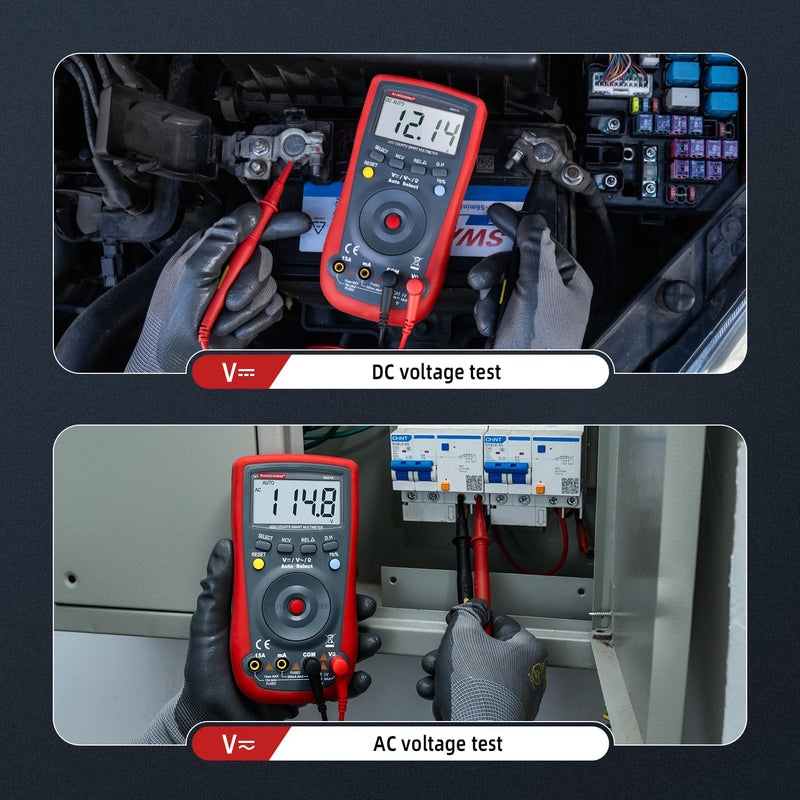 [Australia - AusPower] - Digital Multimeter 4000 Counts, Auto-Ranging Ohmmeter Voltage Tester, DC/AC Voltmeter, Measures Voltage Current Resistance Diodes Continuity Capacitance with NCV Duty-Cycle Capacitance 